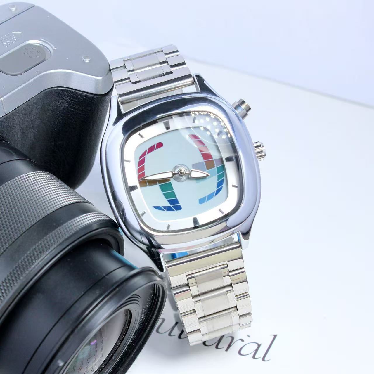 Vintage Digital Watch - Męski zegarek kwarcowy w stylu retro