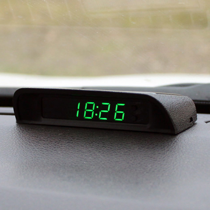 Solar Powered Watch - Solar zegar samochodowy termometr data tydzień