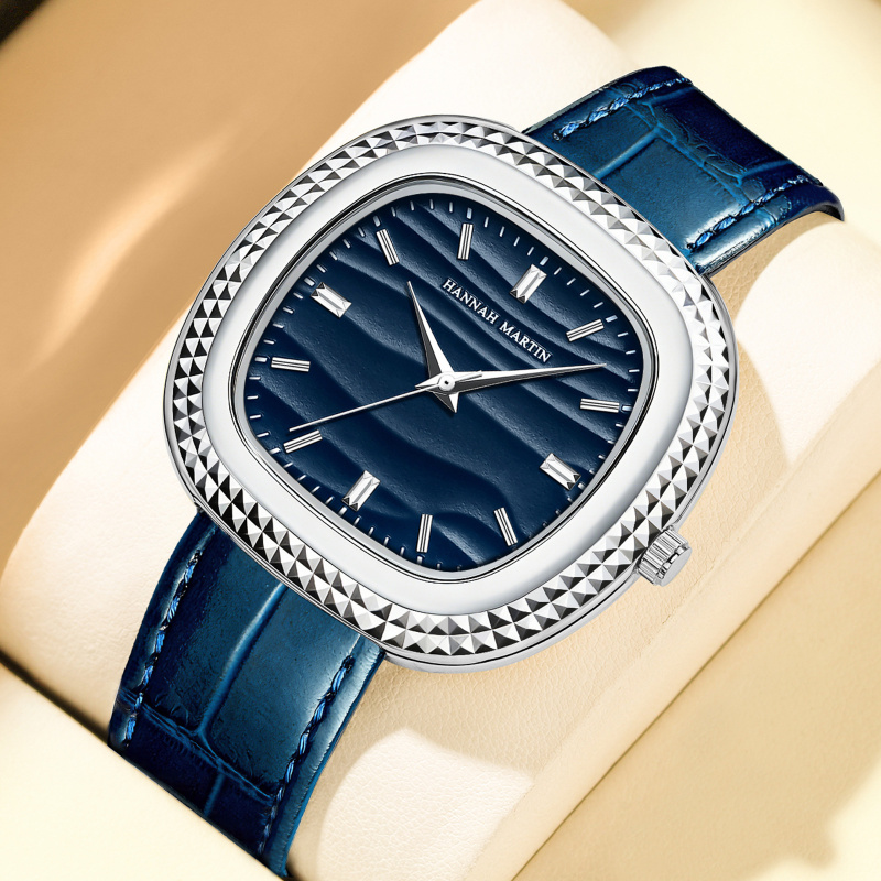 Smartwatch Ladies Watches Branded - Zegarek marki ZHANGU, czarny, skórzany, owalny,