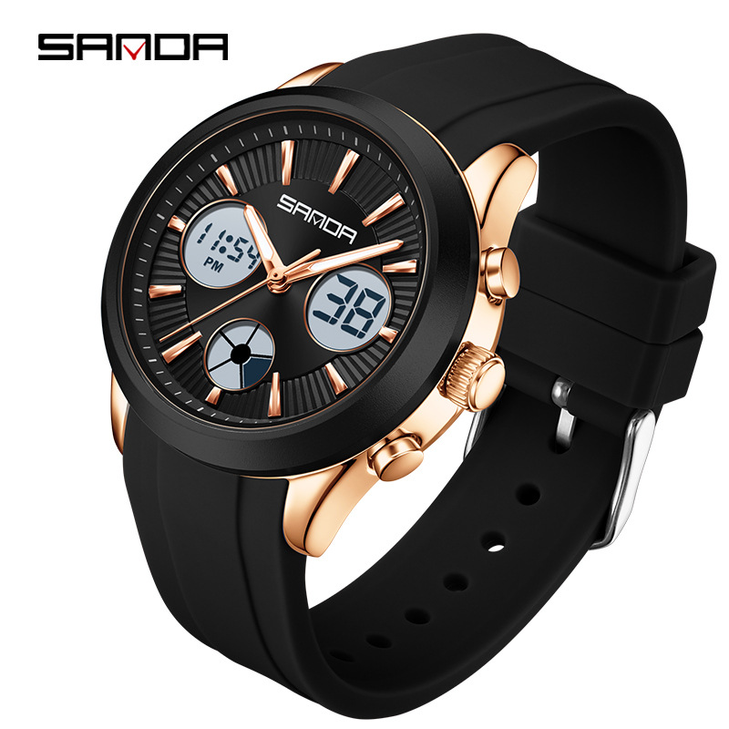 Smartwatch Watches Price - Elektroniczny zegarek SANDA, podświetlany, 3-czasowy, wielofunkcyjny