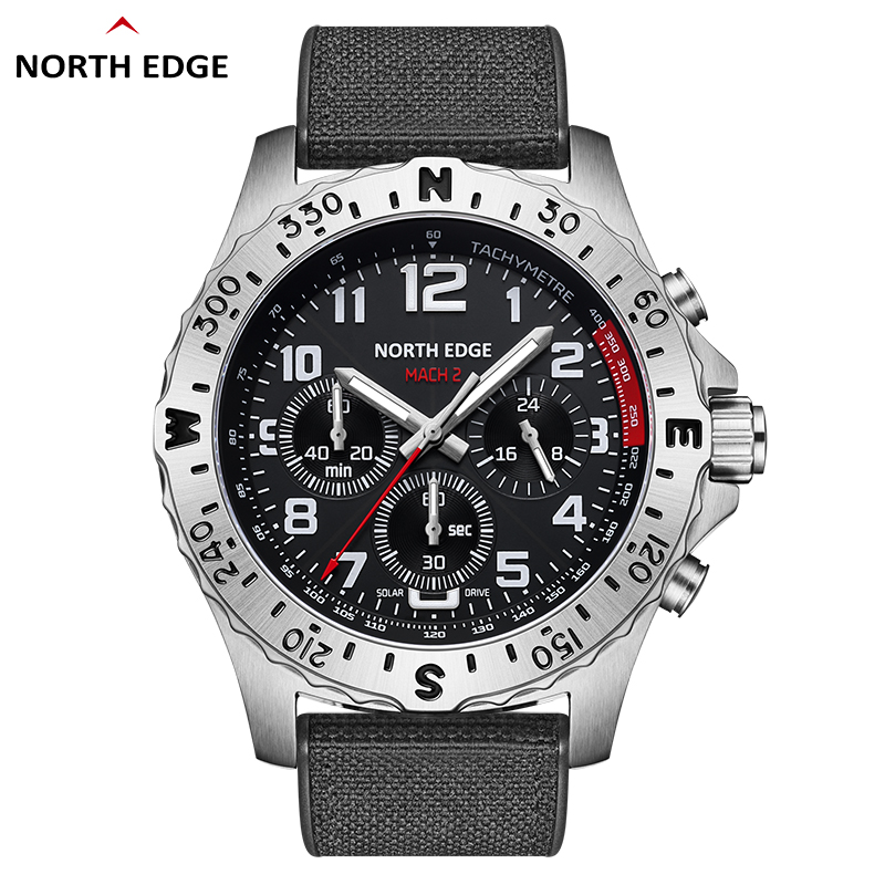 Solar Powered Watch - NORTH EDGE MACH 2 Męskie Zegarki