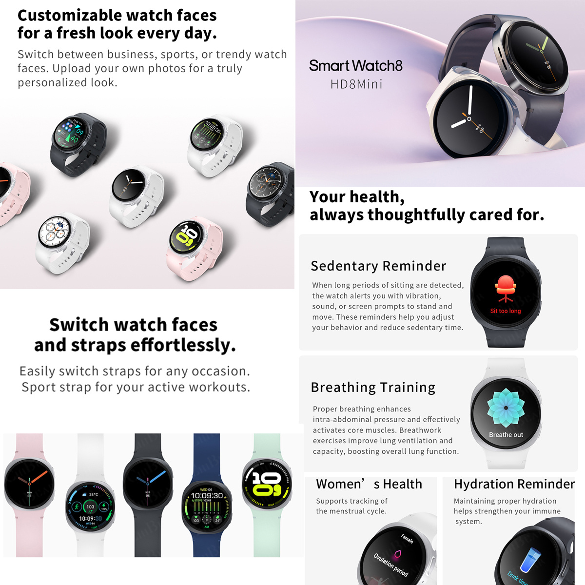 Nowe smartwatche 2026 8 Mini G – Smartwatch Health Watches recenzja i cena