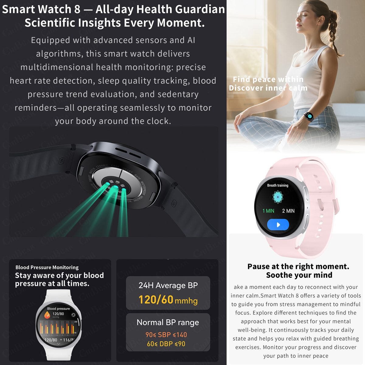 Nowe smartwatche 2026 8 Mini G – Smartwatch Health Watches recenzja i cena