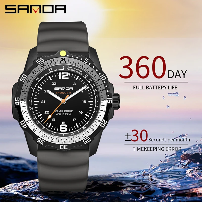SANDA Luksusowy Nowy Męski Zeg – Solar Powered Watch recenzja i cena