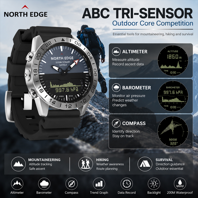NORTH EDGE Męski Zegarek Nurko – Smartwatch Army Watches For Men recenzja i cena