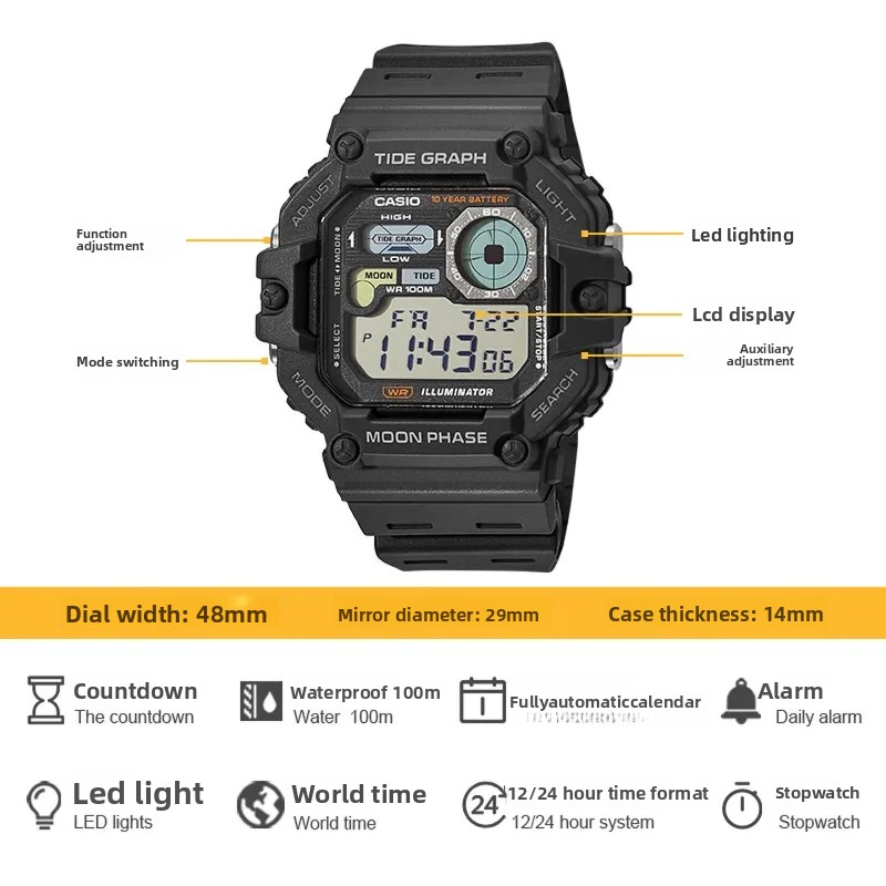 Cyfrowy zegarek Casio serii WS – Vintage Digital Watch recenzja i cena