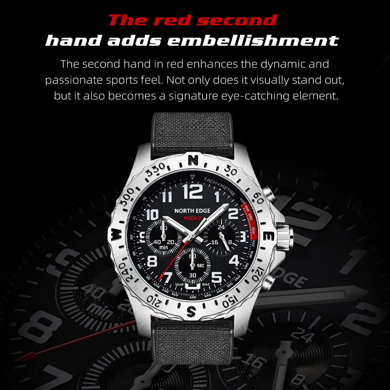 NORTH EDGE MACH 2 Męskie Zegar – Solar Powered Watch recenzja i cena