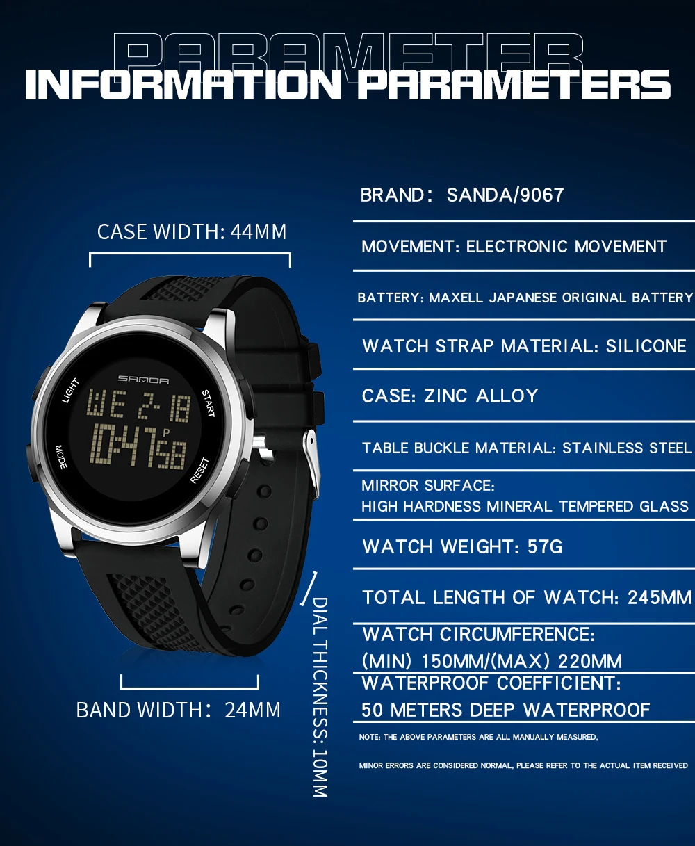 Zegarek cyfrowowy SANDA 9067 m – Smartwatch Army Watches For Men recenzja i cena